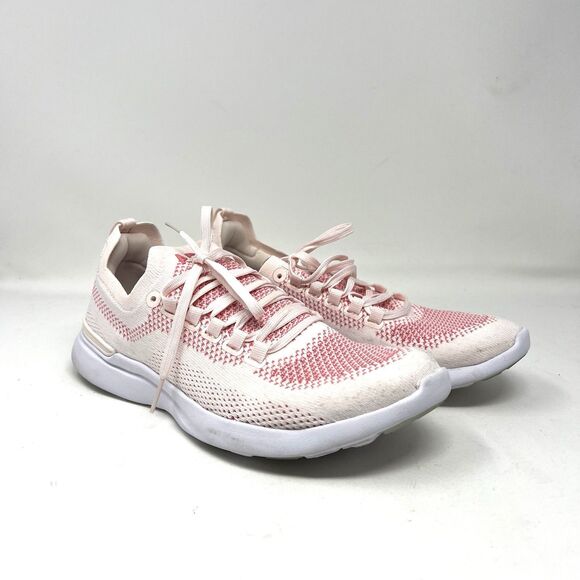 APL Athletic Propulsion Techloom Breeze White Pink Coral Sneakers Women's Sz 8 - Picture 1 of 9